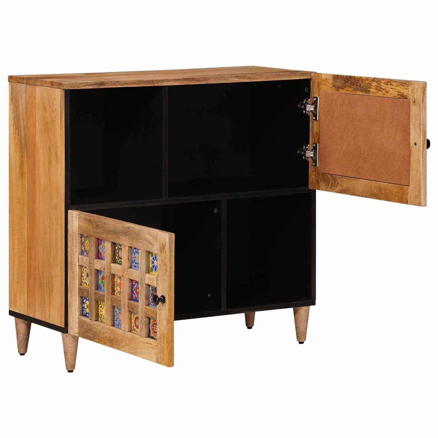 Credenza Naturale 80 x 33 x 75 cm Legno di mango massello | homemem39