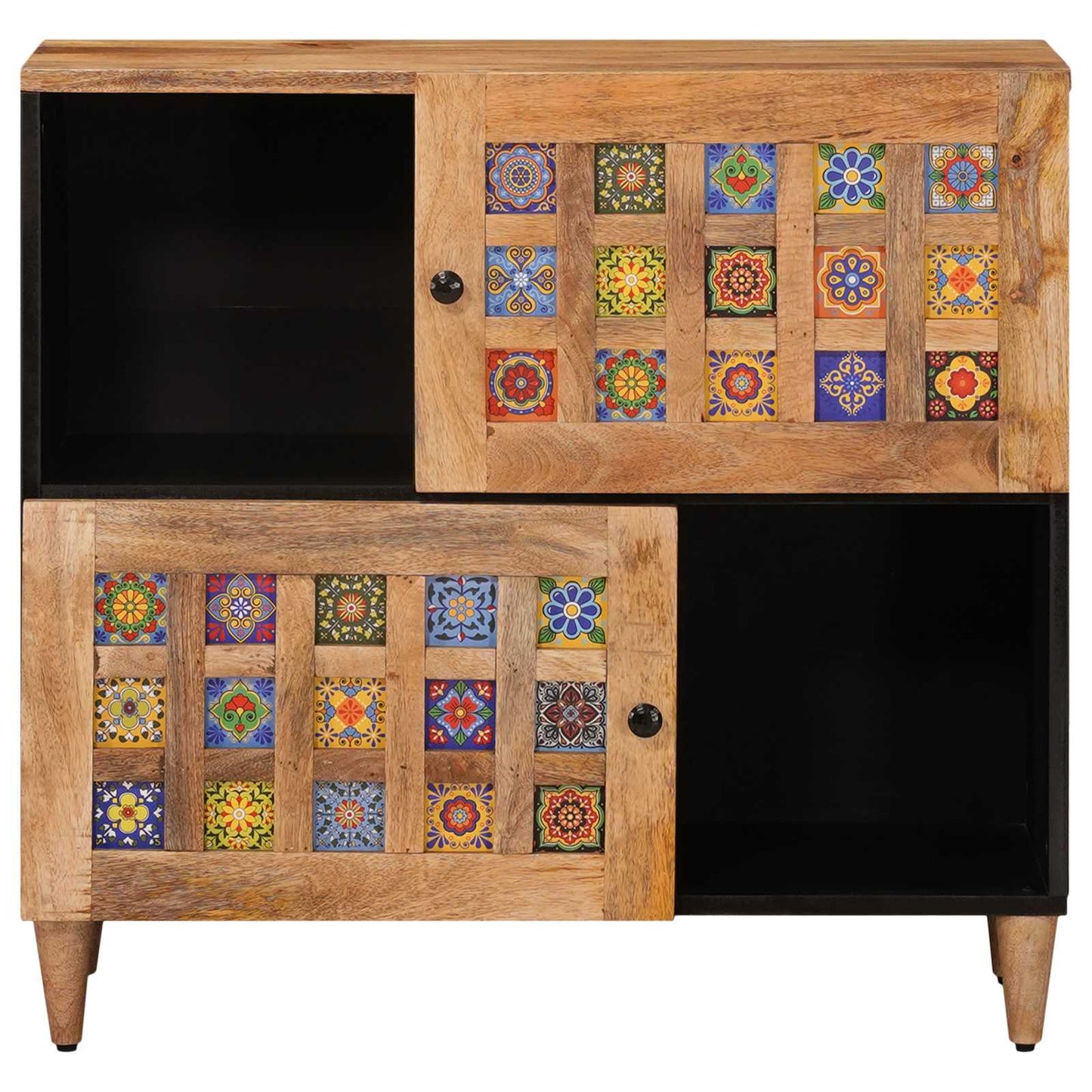 Credenza Naturale 80 x 33 x 75 cm Legno di mango massello | homemem39