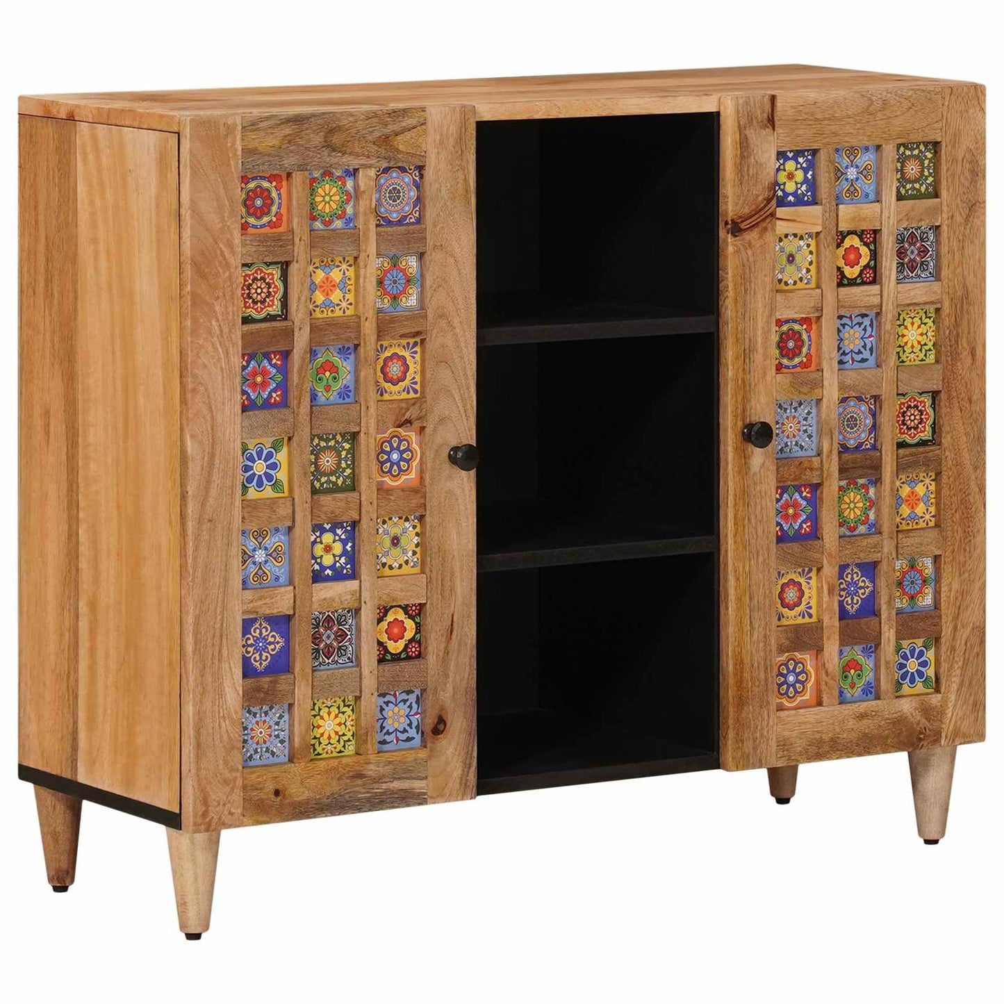 Credenza Naturale 90 x 33 x 75 cm Legno di mango massello | homemem39