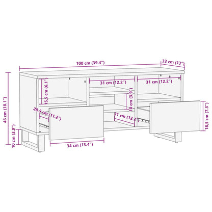 Mobile TV con cassetto Corona Marrone 100 x 33 x 46 cm | homemem39