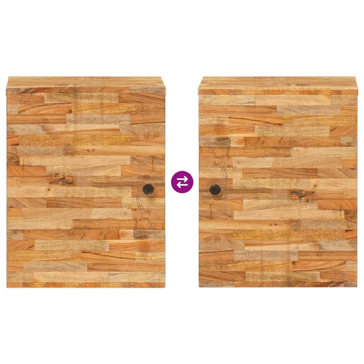 Mobile Appeso da Bagno con porta Naturale 38 x 33 x 48 cm