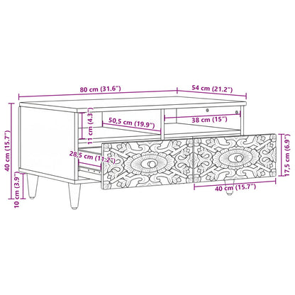 Tavolino da salotto con cassetto Marrone 80 x 54 x 40 cm | homemem39