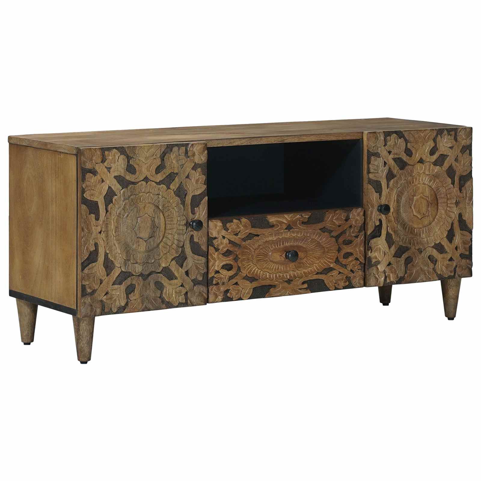 Mobile TV Marrone 105 x 33,5 x 46 cm Legno di mango massello | homemem39