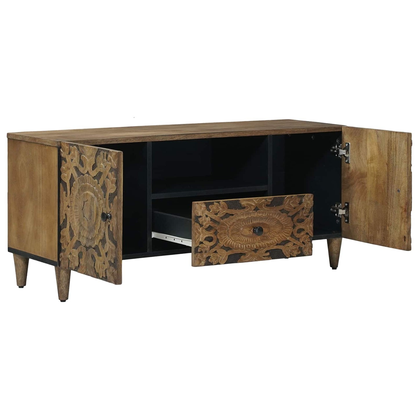 Mobile TV Marrone 105 x 33,5 x 46 cm Legno di mango massello | homemem39