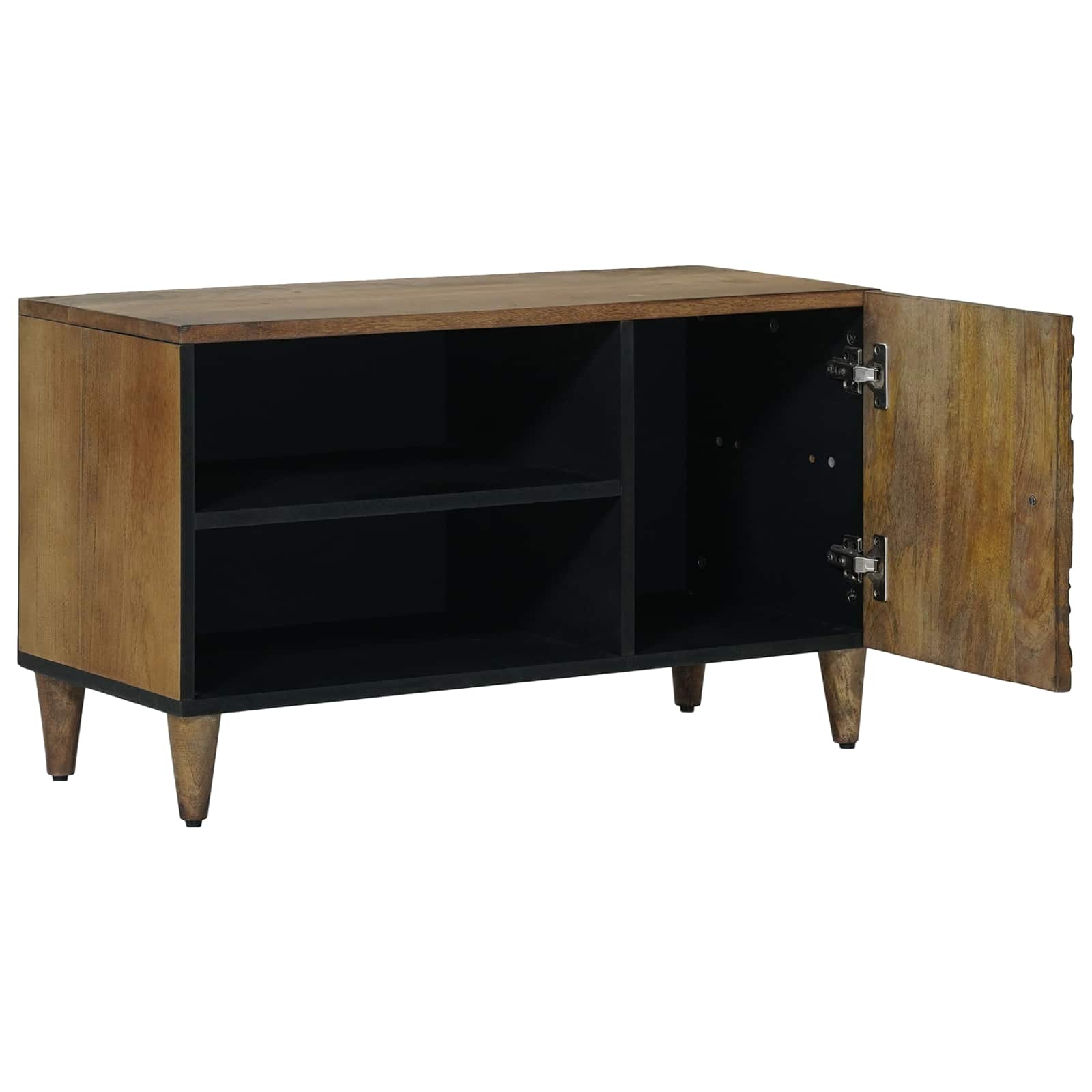 Mobile TV Marrone 80 x 31,5 x 46 cm Legno di mango massello | homemem39