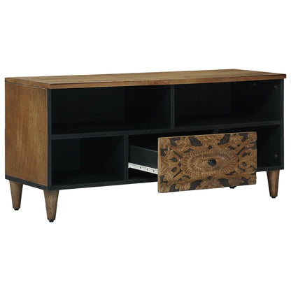 Mobile TV Marrone 100 x 33,5 x 46 cm Legno di mango massello | homemem39