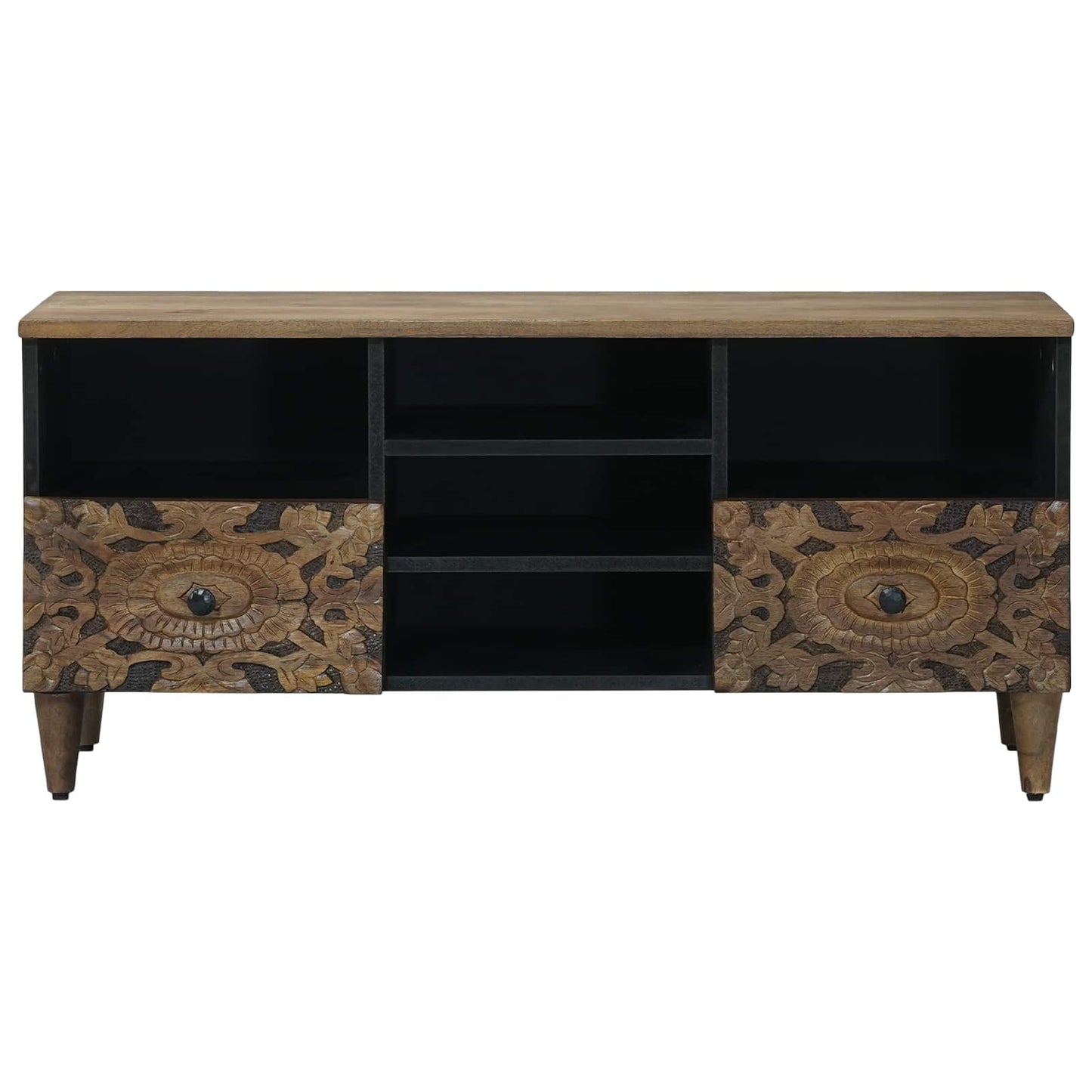 Mobile TV Marrone 100 x 33,5 x 46 cm Legno di mango massello | homemem39