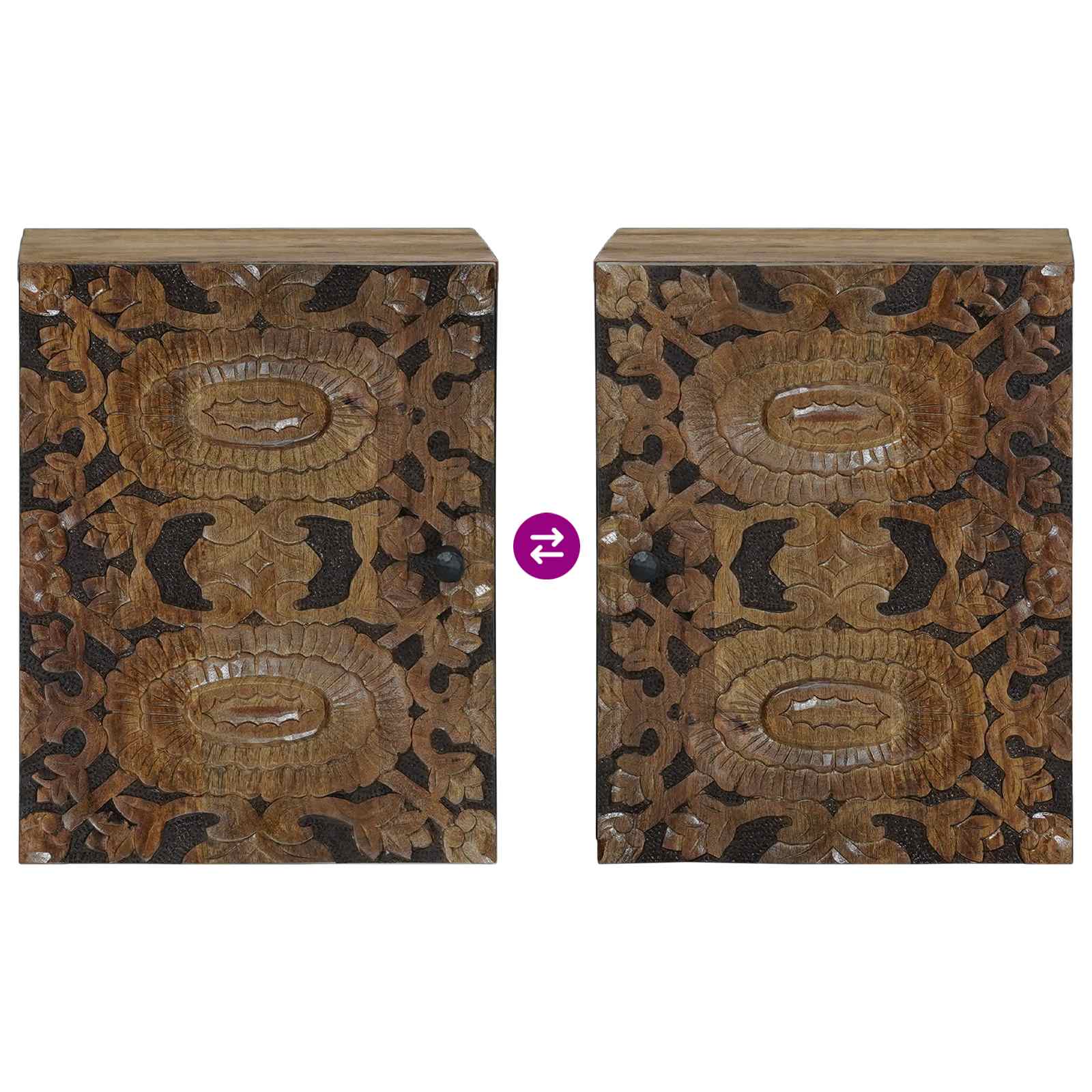Mobile Appeso da Bagno con porta Marrone 38 x 33,5 x 48 cm | homemem39