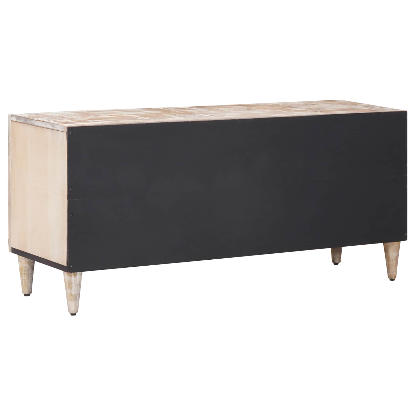 Mobile TV Bianco 105 x 33,5 x 46 cm Legno di mango massello | homemem39