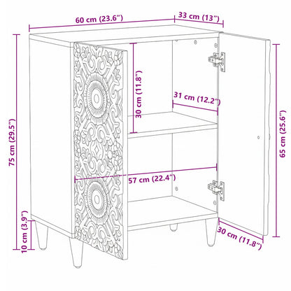 Credenza con Ripostiglio Bianco 60 x 33,5 x 75 cm | homemem39