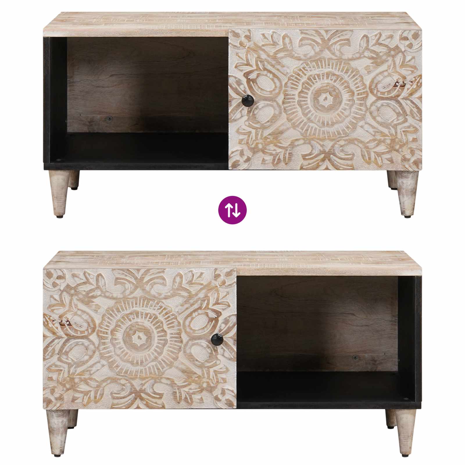 Tavolino da salotto Bianco 80 x 50 x 40 cm | homemem39