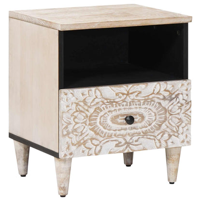 Mobiletto da Letto con cassetto Bianco 40 x 33 x 46 cm | homemem39