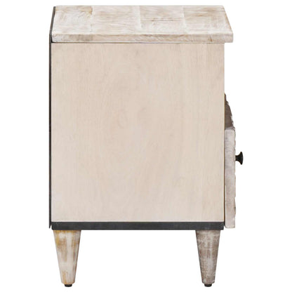 Mobiletto da Letto con cassetto 2 pcs Bianco 40 x 33 x 46 cm | homemem39