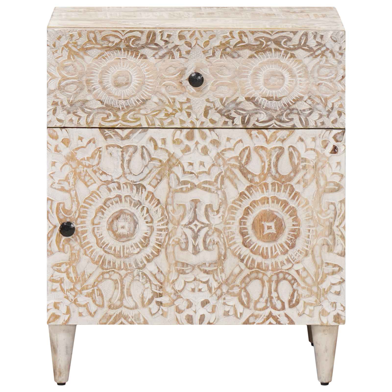 Mobiletto da Letto con cassetto Bianco 50 x 33 x 60 cm | homemem39