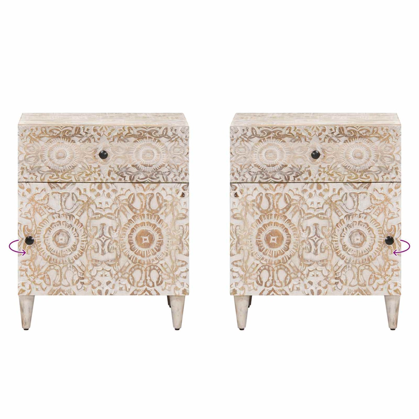Mobiletto da Letto con cassetto Bianco 50 x 33 x 60 cm | homemem39