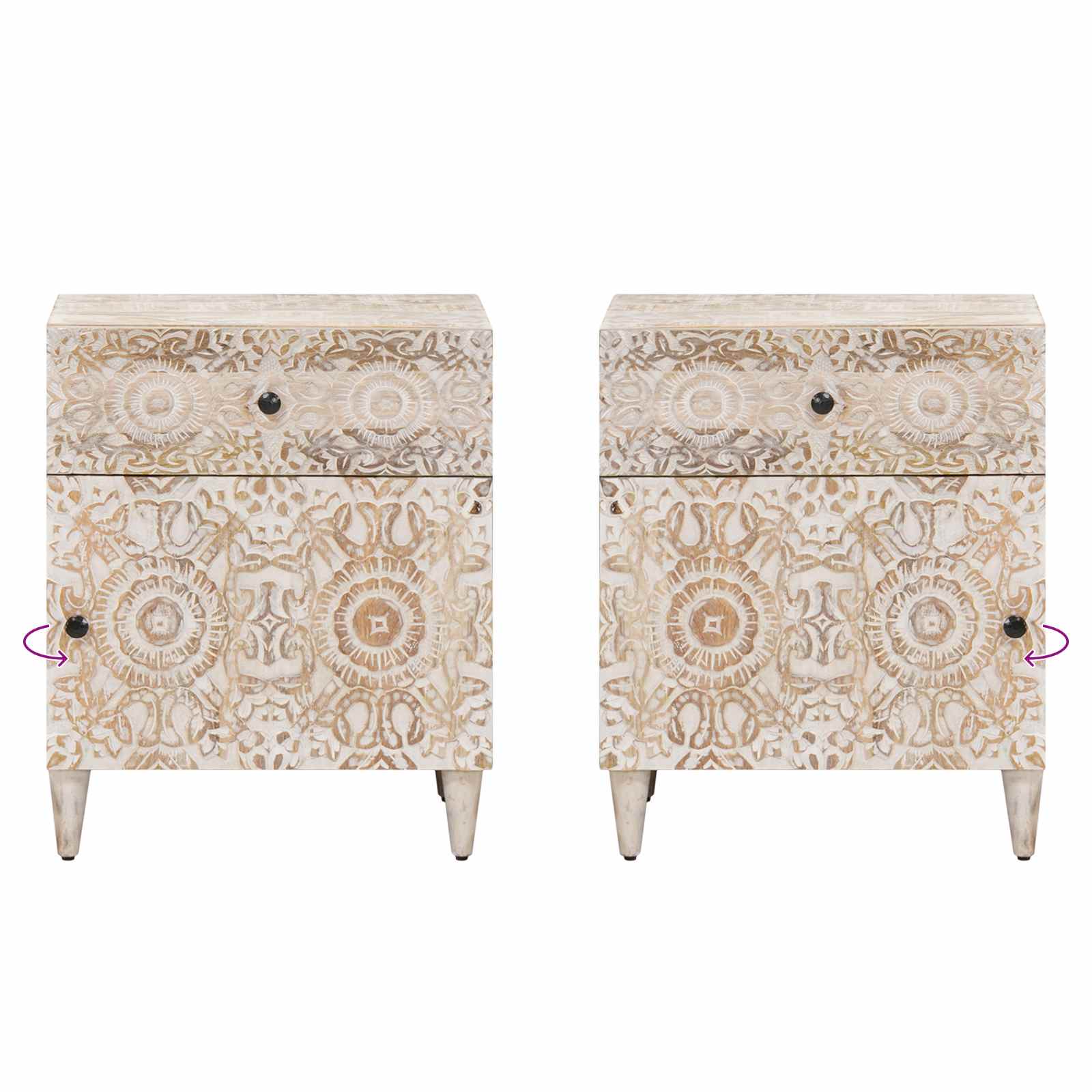 Mobiletto da Letto con cassetto Bianco 50 x 33 x 60 cm | homemem39
