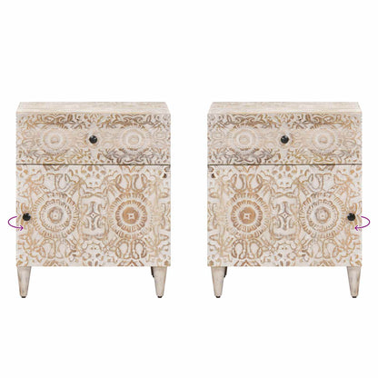 Mobiletto da Letto con cassetto Bianco 50 x 33 x 60 cm | homemem39