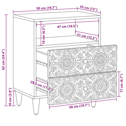 Mobiletto da Letto con cassetto Bianco 50 x 33 x 60 cm | homemem39