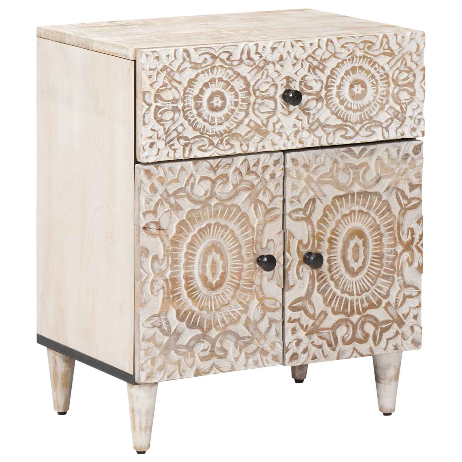 Mobiletto da Letto con cassetto Bianco 50 x 33 x 60 cm | homemem39