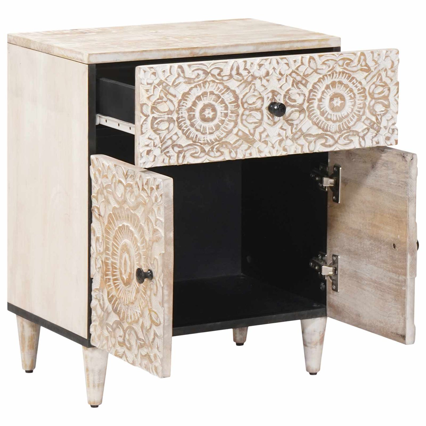 Mobiletto da Letto con cassetto Bianco 50 x 33 x 60 cm | homemem39