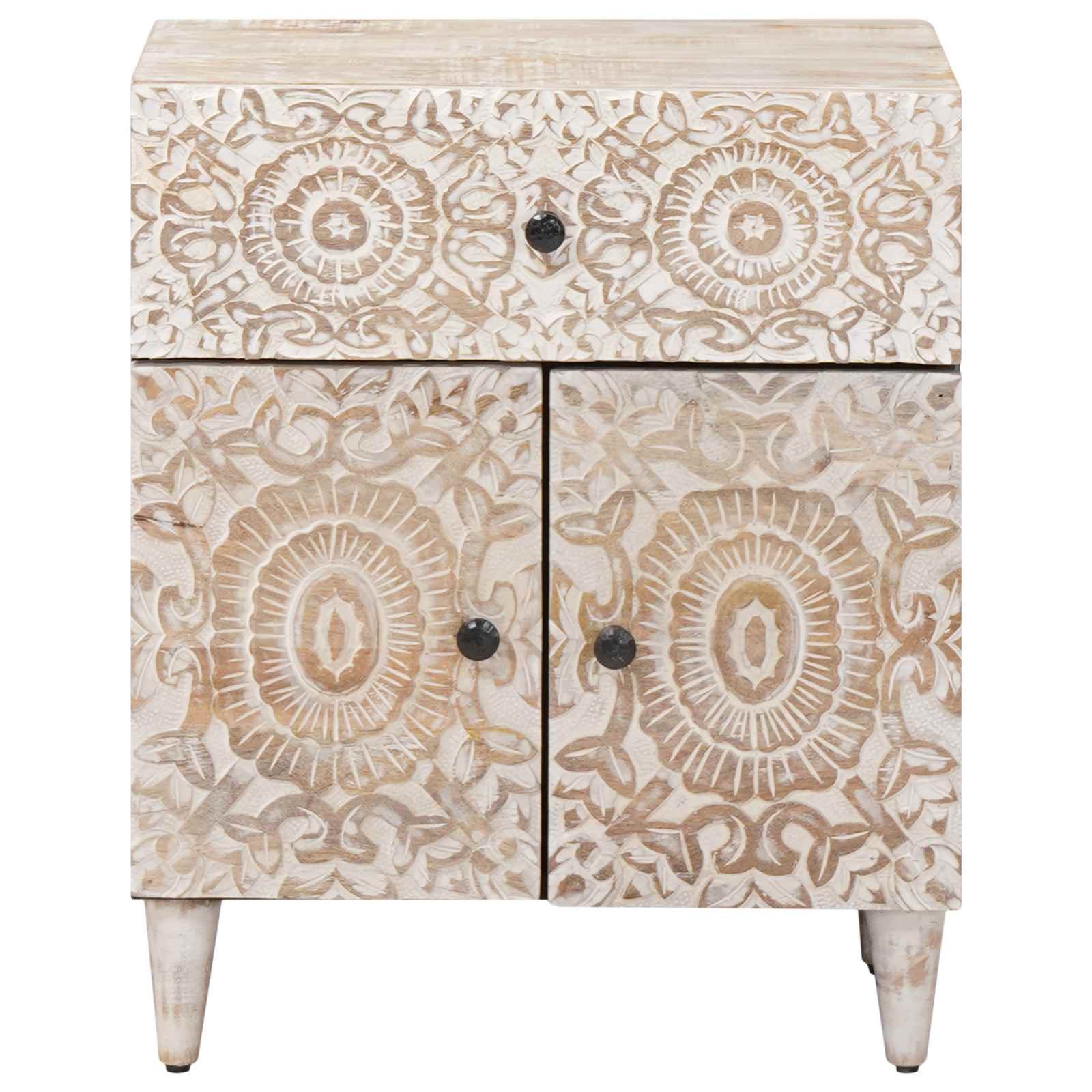 Mobiletto da Letto con cassetto Bianco 50 x 33 x 60 cm | homemem39