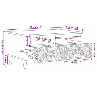 Tavolino da salotto con cassetto Bianco 80 x 54 x 40 cm | homemem39