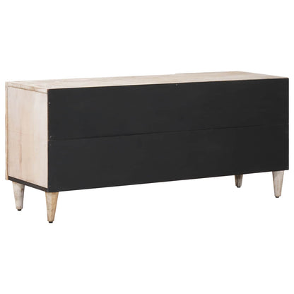 Mobile TV Bianco 105 x 33,5 x 46 cm Legno di mango massello | homemem39