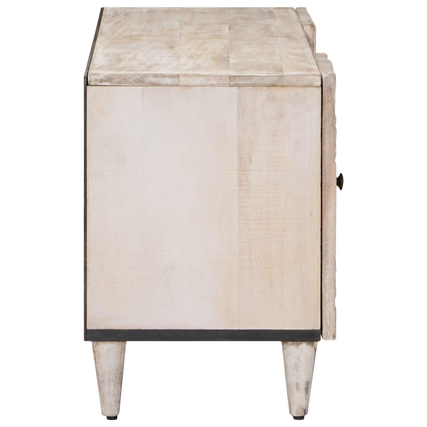 Mobile TV Bianco 105 x 33,5 x 46 cm Legno di mango massello | homemem39