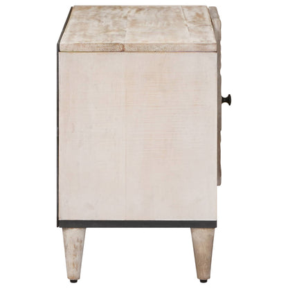 Mobile TV Bianco 80 x 31,5 x 46 cm Legno di mango massello | homemem39