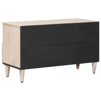 Mobile TV Bianco 80 x 33,5 x 46 cm Legno di mango massello | homemem39