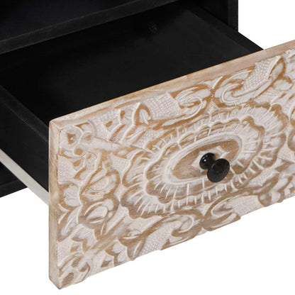 Mobile TV Bianco 100 x 33,5 x 46 cm Legno di mango massello | homemem39
