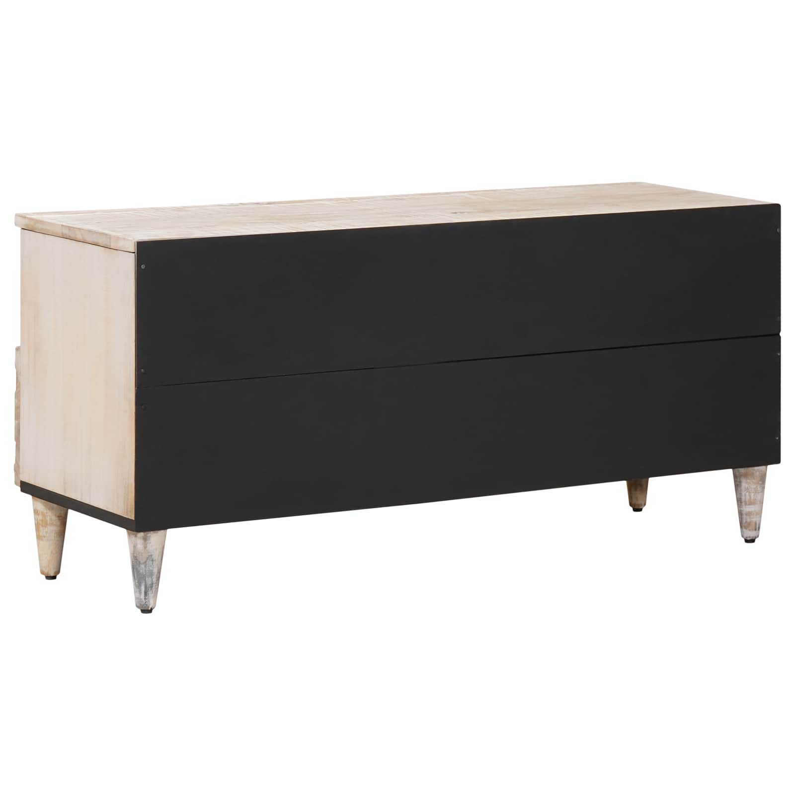 Mobile TV Bianco 100 x 33,5 x 46 cm Legno di mango massello | homemem39