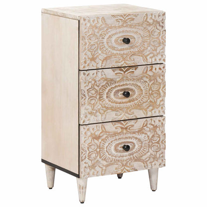 Credenza Bianco 40 x 33,5 x 75 cm Legno di mango massello | homemem39
