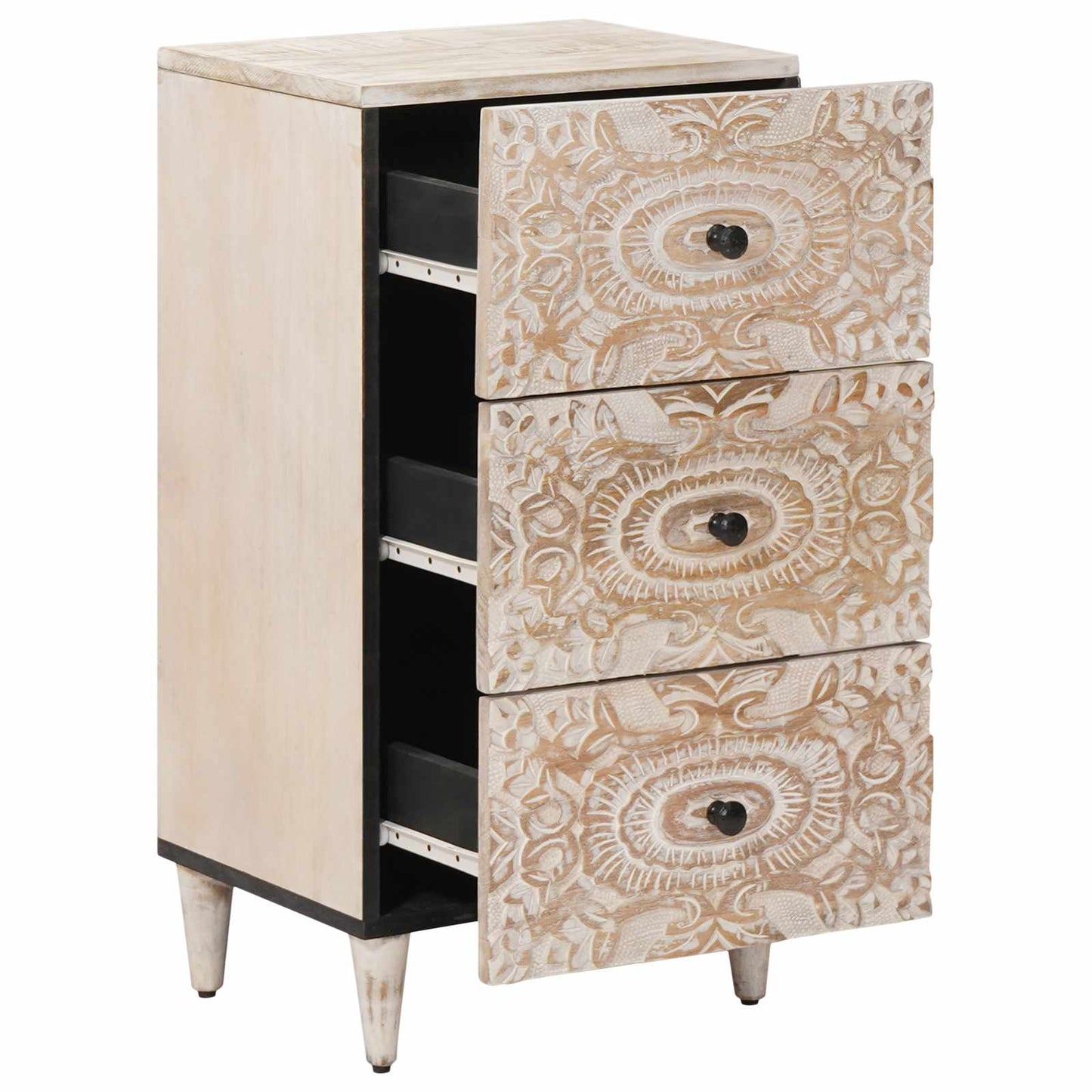 Credenza Bianco 40 x 33,5 x 75 cm Legno di mango massello | homemem39