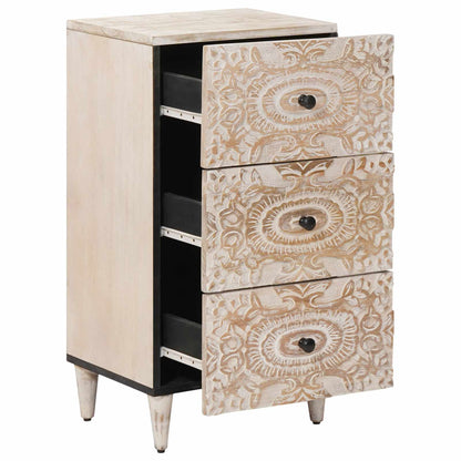 Credenza Bianco 40 x 33,5 x 75 cm Legno di mango massello | homemem39