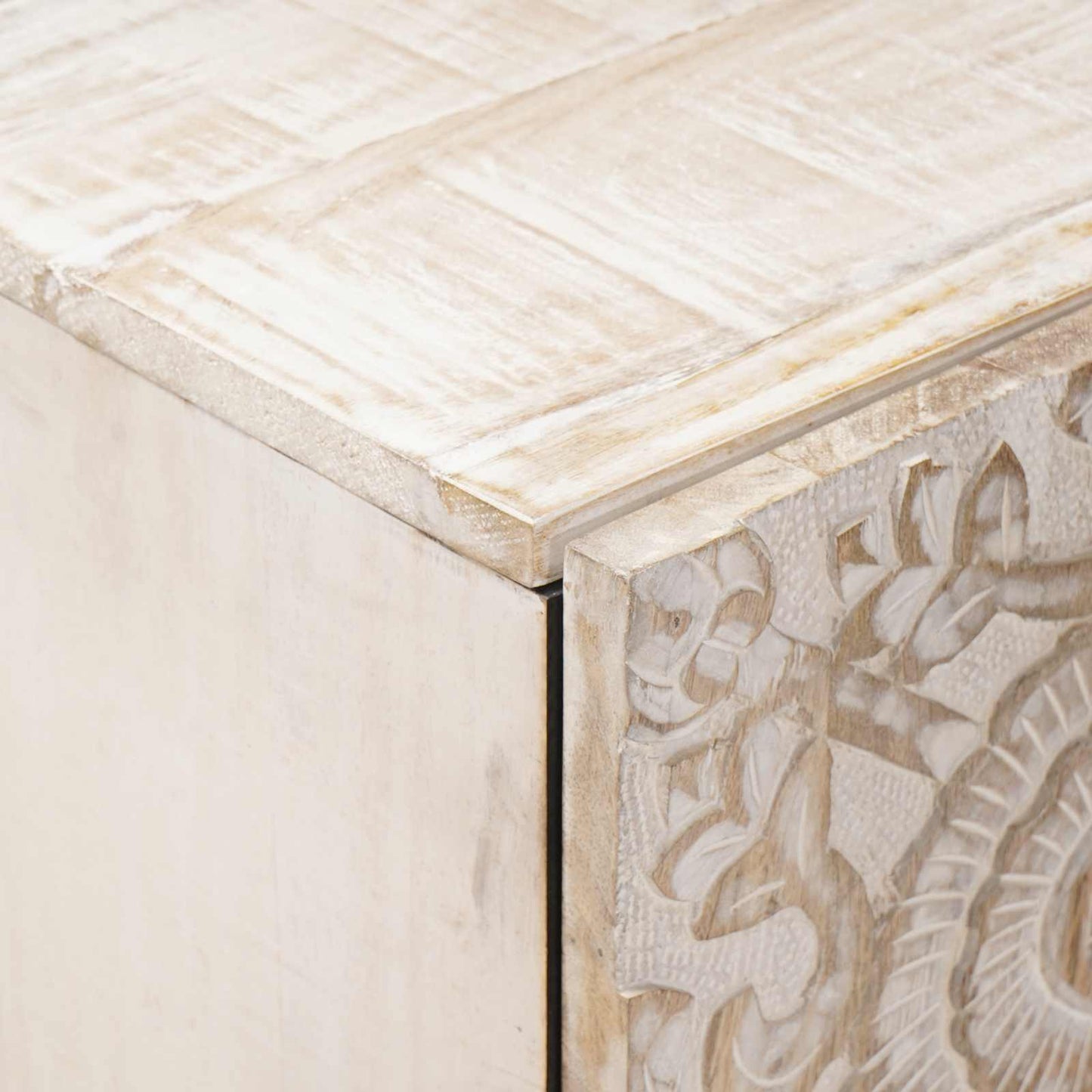 Credenza Bianco 40 x 33,5 x 75 cm Legno di mango massello | homemem39