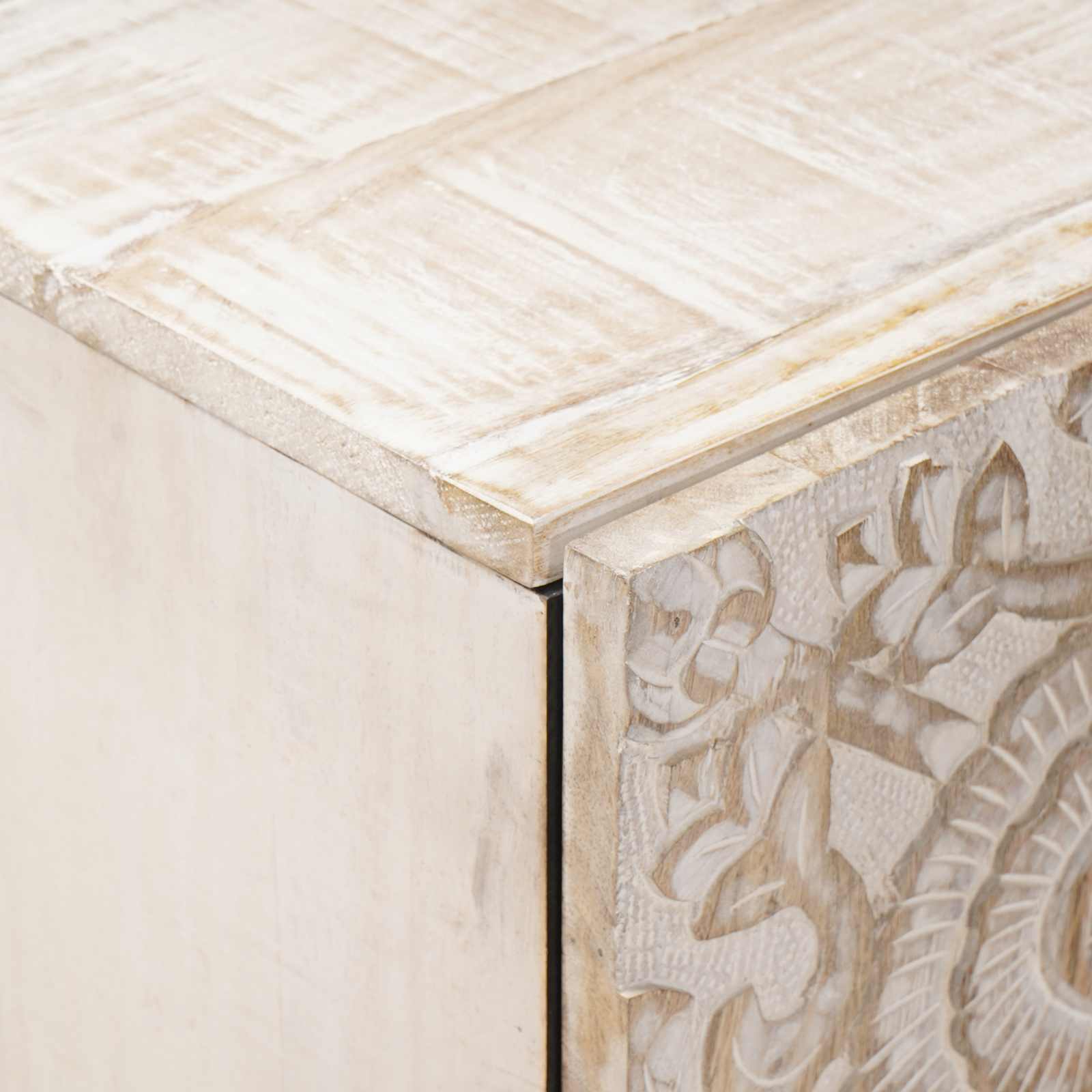 Credenza Bianco 40 x 33,5 x 75 cm Legno di mango massello | homemem39
