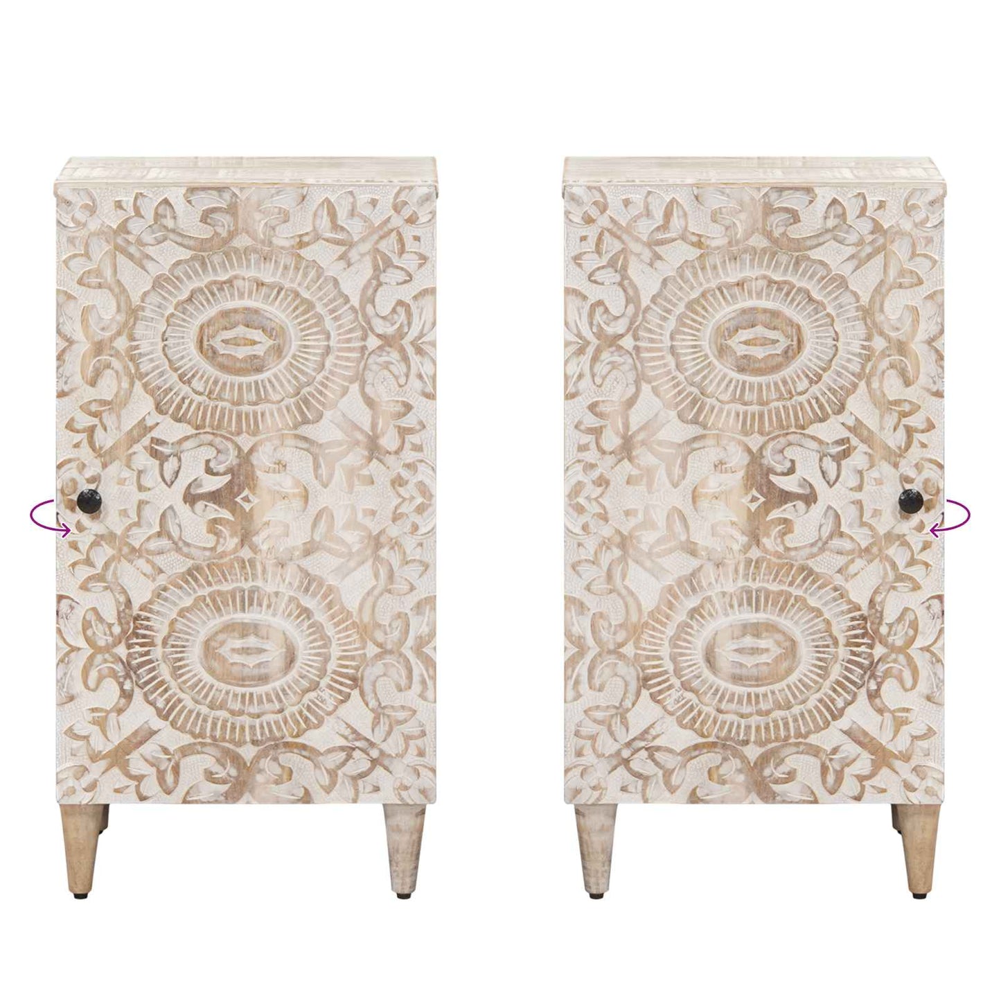Credenza Bianco 40 x 33,5 x 75 cm Legno di mango massello | homemem39