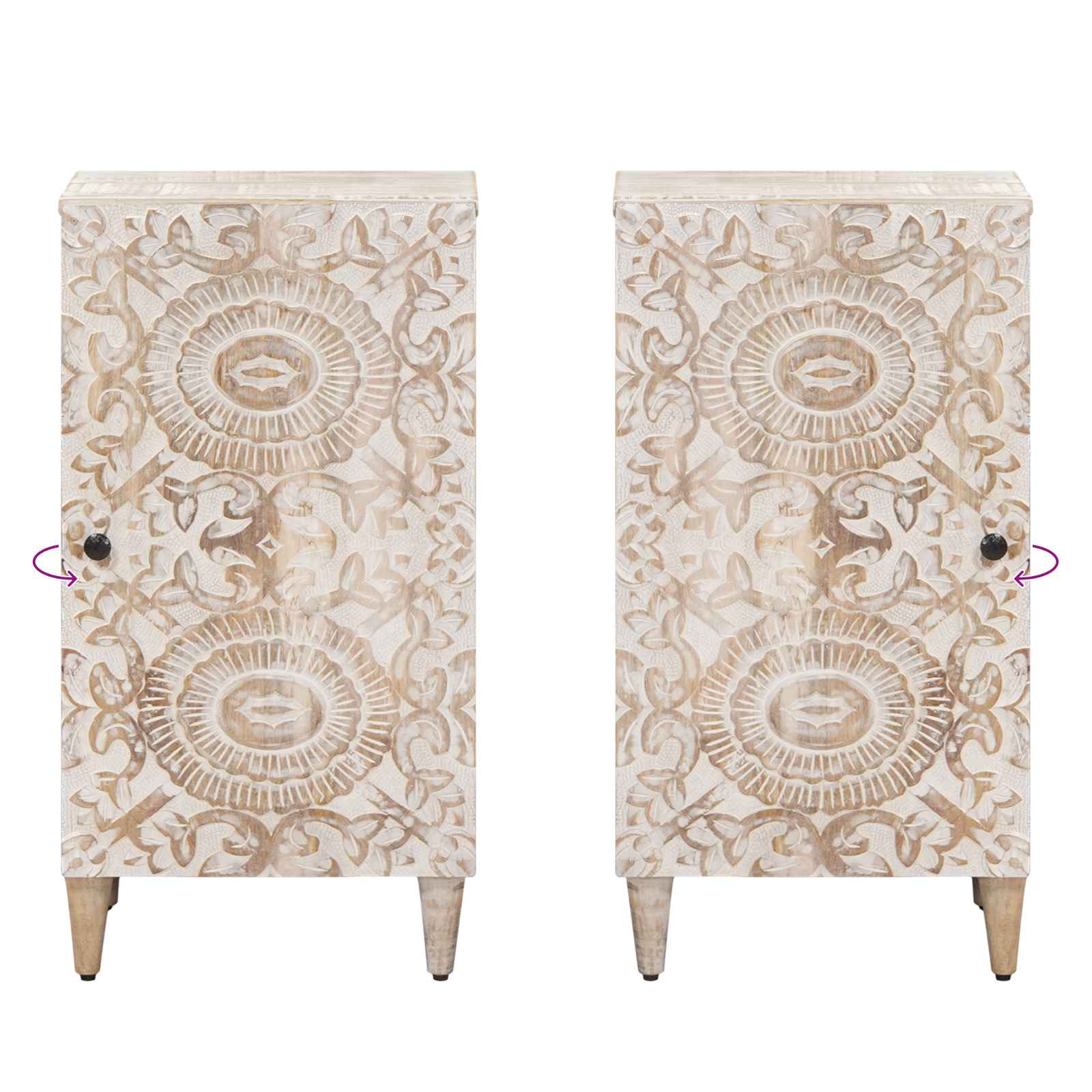 Credenza Bianco 40 x 33,5 x 75 cm Legno di mango massello | homemem39