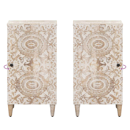 Credenza Bianco 40 x 33,5 x 75 cm Legno di mango massello | homemem39