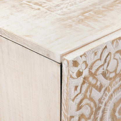 Credenza Bianco 60 x 33,5 x 75 cm Legno di mango massello | homemem39