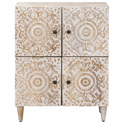 Credenza Bianco 60 x 33,5 x 75 cm Legno di mango massello | homemem39