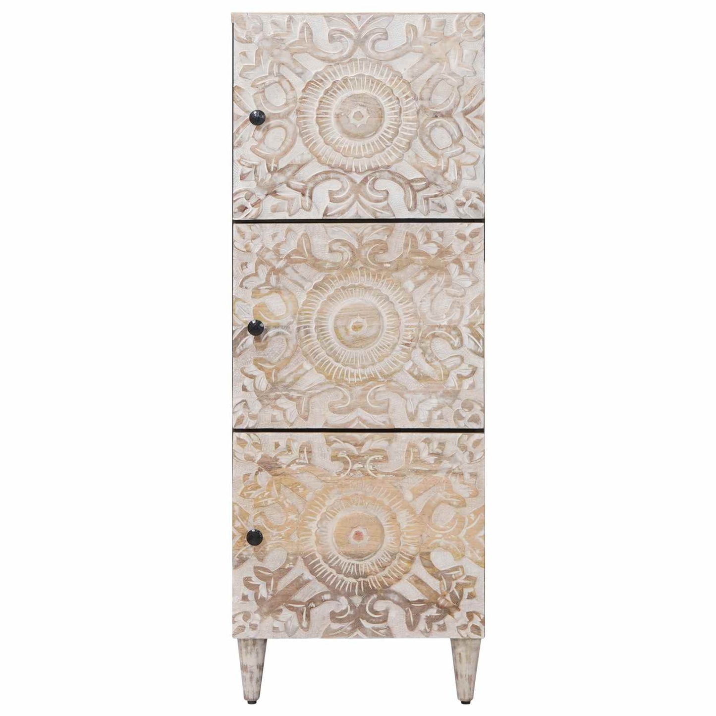 Mobile Alto Bianco 40 x 33,5 x 110 cm Legno di mango massello | homemem39