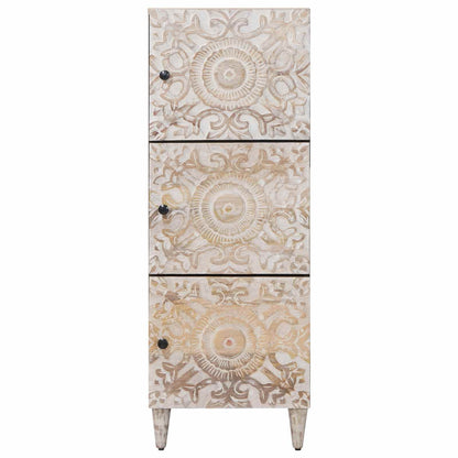 Mobile Alto Bianco 40 x 33,5 x 110 cm Legno di mango massello | homemem39