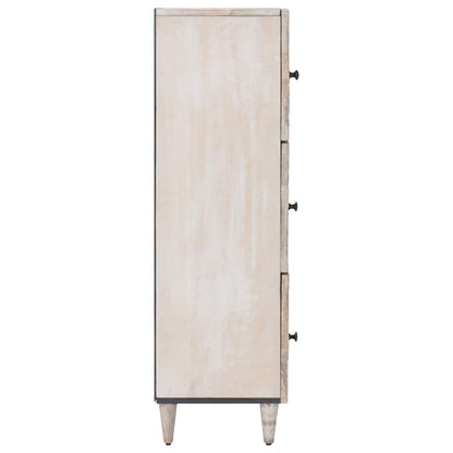 Mobile Alto Bianco 40 x 33,5 x 110 cm Legno di mango massello | homemem39