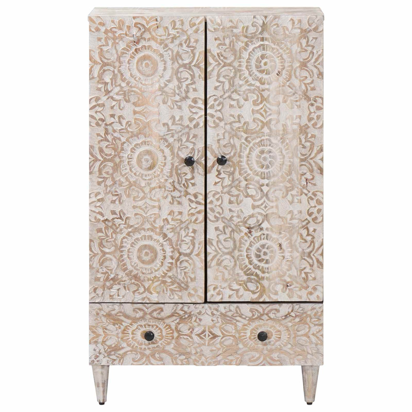 Mobile Alto Bianco 60 x 33,5 x 100 cm Legno di mango massello | homemem39