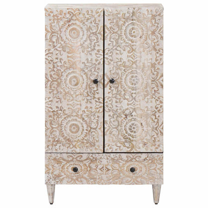 Mobile Alto Bianco 60 x 33,5 x 100 cm Legno di mango massello | homemem39