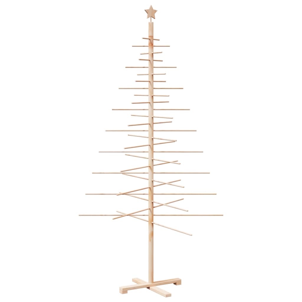 Albero di Natale Decorativo in Legno 210 cm Legno Massello Pino