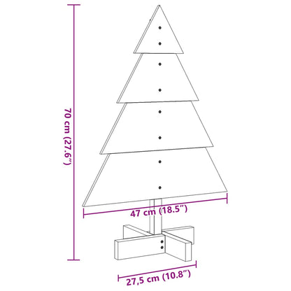 Albero di Natale Decorativo in Legno 70 cm in Legno Massello