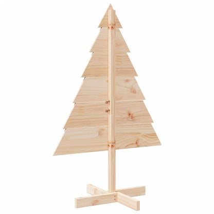 Albero di Natale Decorativo in Legno 110 cm in Legno Massello